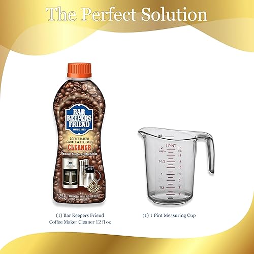 Miniatura 2 de Bar Keepers Friend - Paquete de limpiador para cafetera con taza medidora de 1 pinta y guía de limpieza para cafeteras de goteo automáticas de una