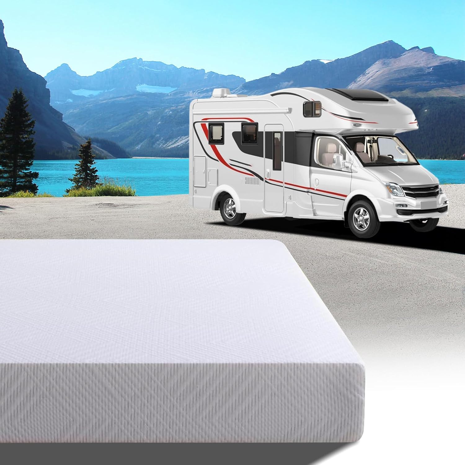 MUUEGM 10 Inch RV Mattress King,Memory Foam Trailer