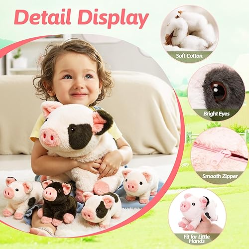Miniatura 9 de OUOZZZ Koala - Animales de peluche con bebés en el interior de 12 pulgadas, juguetes de peluche de koala con 4 bebés, juguetes de regalo para niñas
