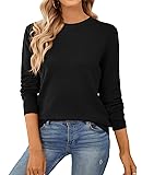 Women's Sweater 100% Cotton Long Sleeve Pullover Sweater Soft Lightweight Knit Tops 2025