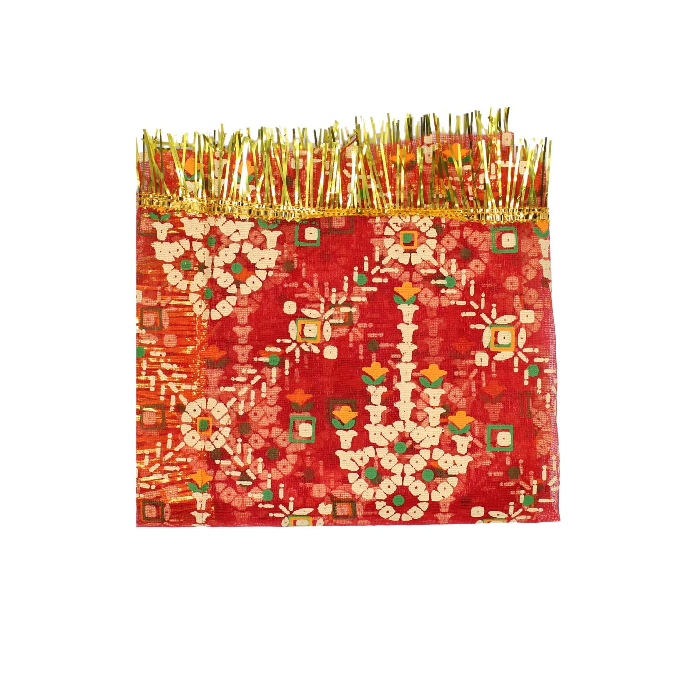 EKAN Navratri Kanjak Poojan Gift Items Dupatta/Chunni Set for Kanya Boys Girls Childrens Set of 12 Pcs Red Pack of 1 (Model-5) 2