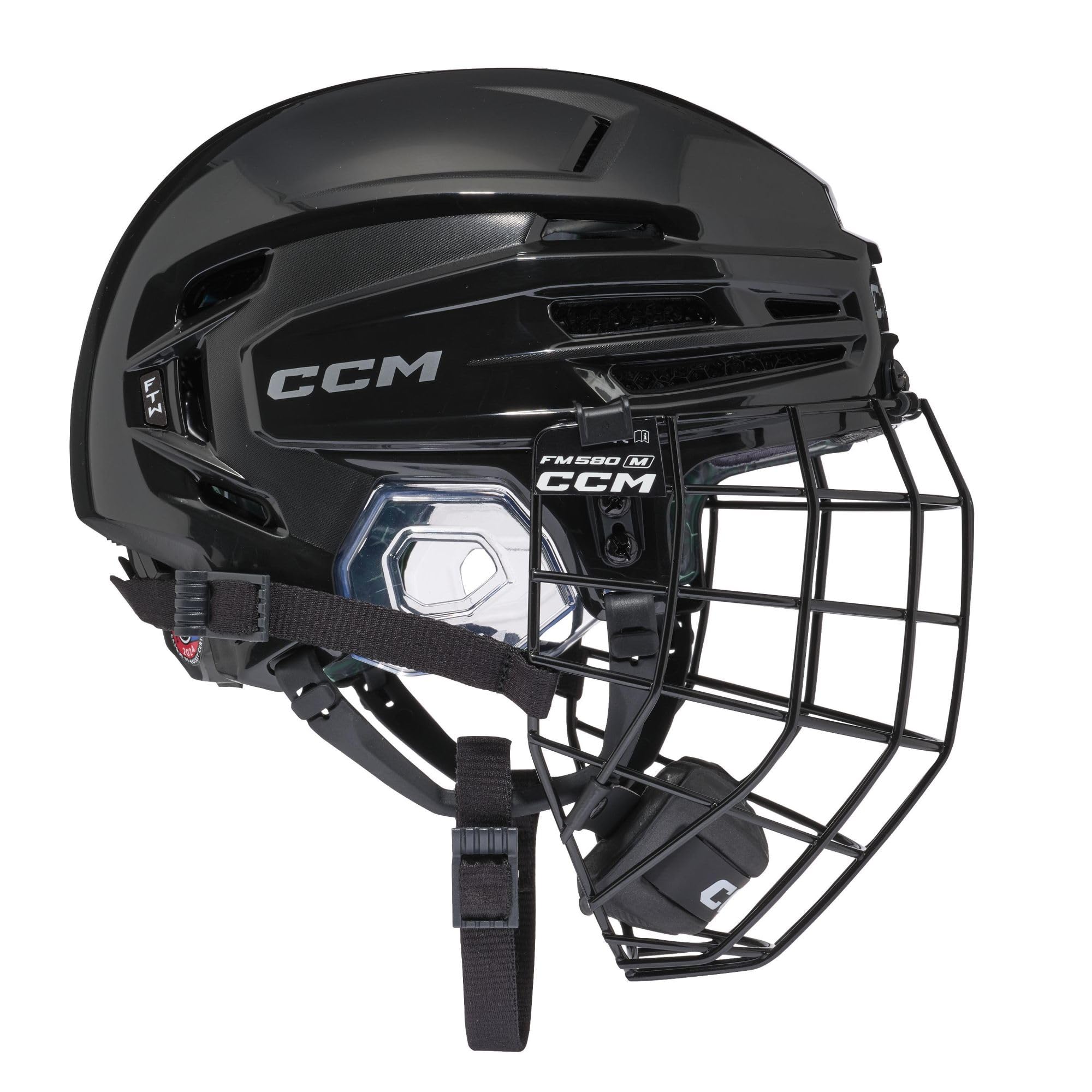 CCM Jetspeed FTW Senior damski kask hokejowy na lodzie z kratką (czarny, M/L)