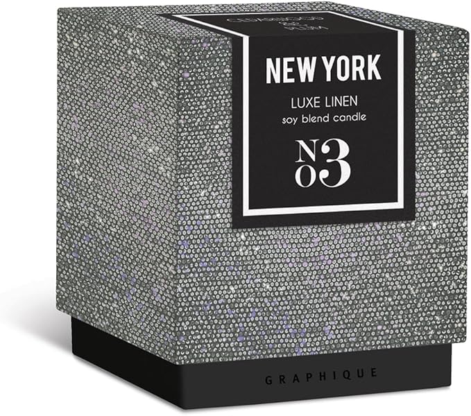 Graphique New York Luxe Linen Candle, Cedarwood & Plum