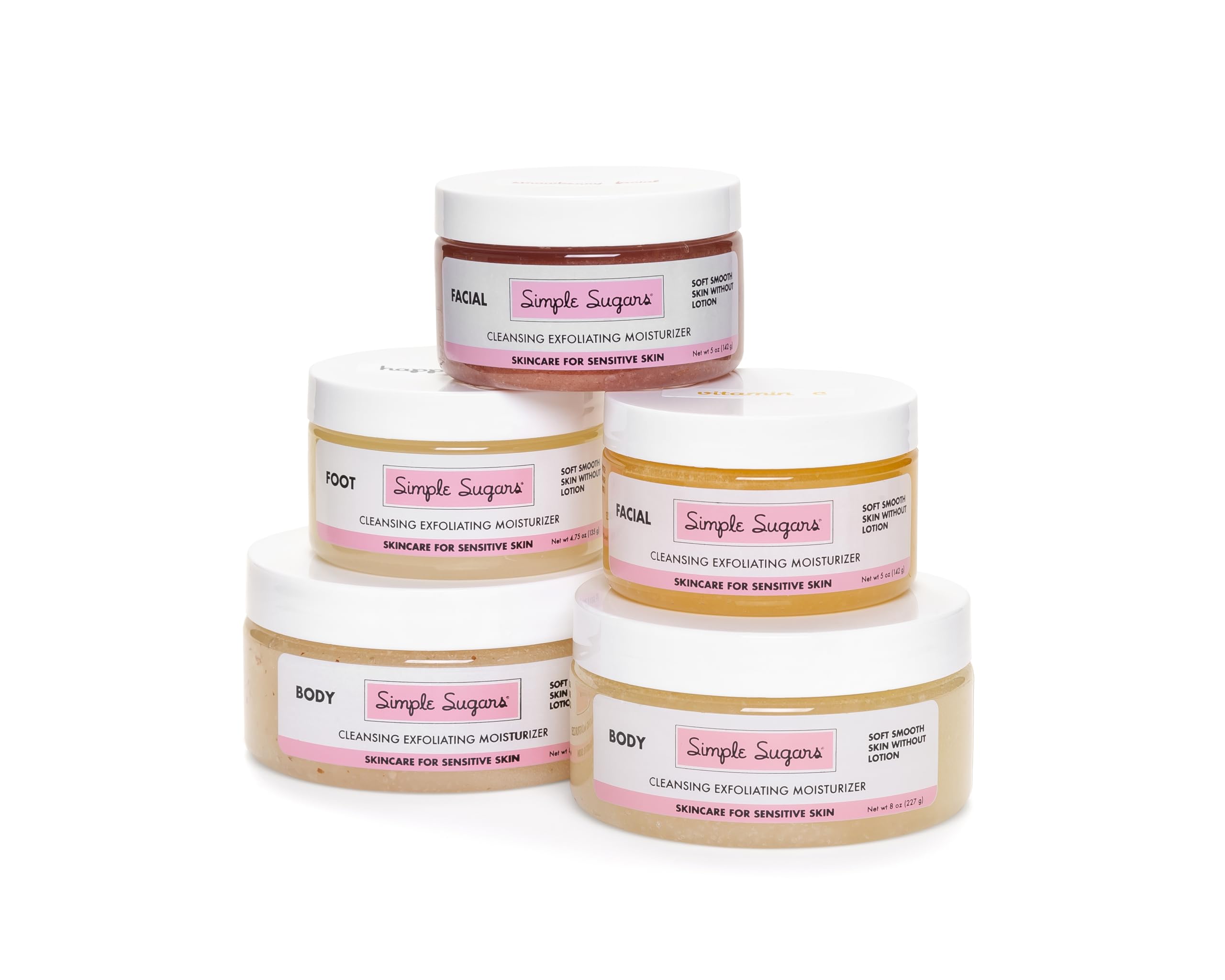 Best Sellers Bundle - for Sensitive Skin, Eczema, Psoriasis, Dry Skin, Psoriasis, KP - Strawberry and Vitamin C Facial, Almond and Pink Grapefruit Body, and Happy Feet Peppermint Foot