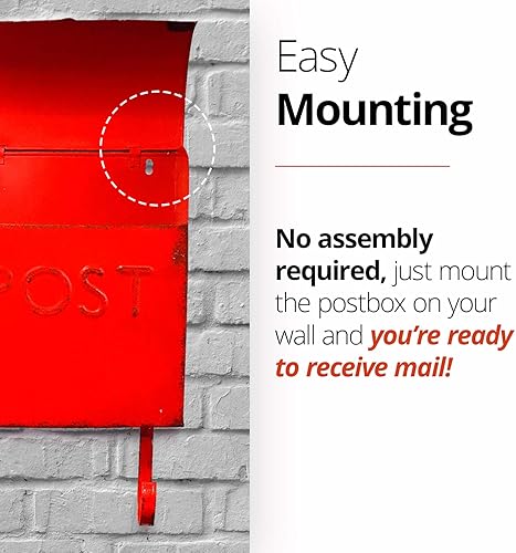 Miniatura 5 de NACH Buzón de correo rústico negro con soporte para periódicos, buzones de montaje en pared para exteriores, buzón europeo envejecido para