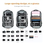 K&F Concept Sac à dos pour caméra, Sacs pour photographes 30L Grande capacité avec Raincover et 16 Compartiment d'ordinateur portable de pouce compatible pour Canon/Nikon/Sony/DJI Mavic Drone Travel