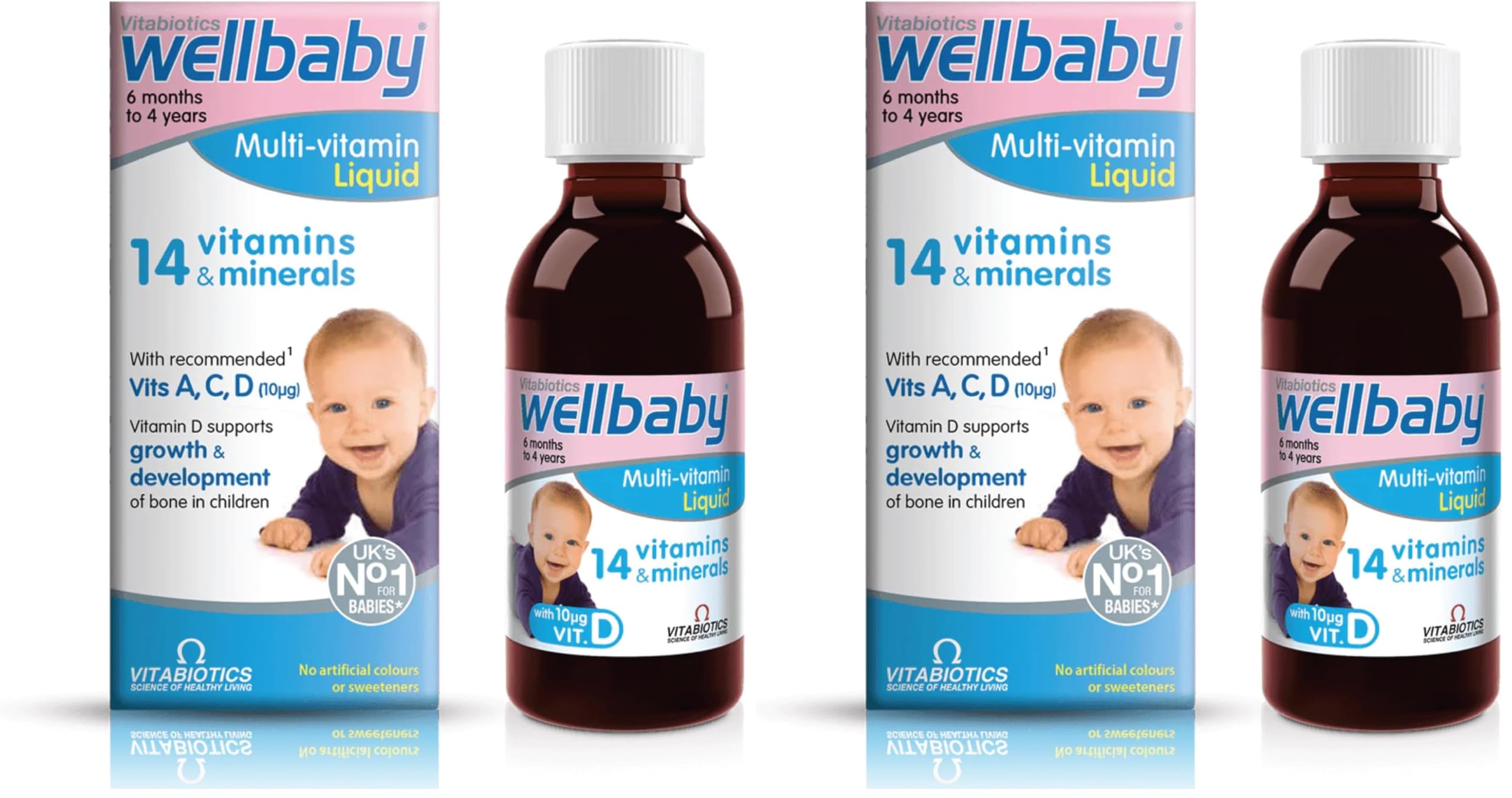 Vitabiotics Multi-Vitamin Liquid - Immune System Multivitamin for Infants and Babies Ages 6 Months to 4 Years - 150mL (Pack of 2)