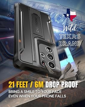 CaseBorne V Compatible with Samsung Galaxy S24 Ultra Case - [Extremely Rugged] [Military Grade 5-Layer Construction] with Built-in Stand - [Formerly ArmadilloTek] - Black