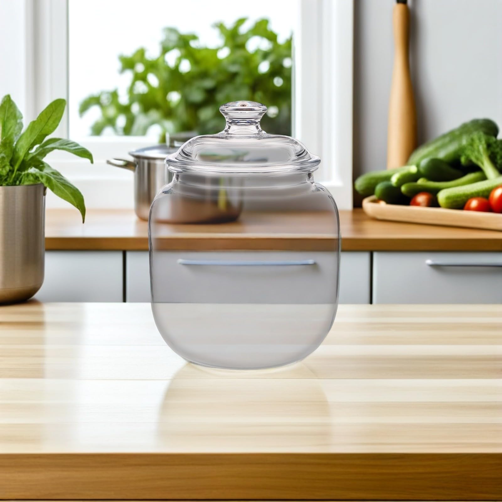 Gatuida Tarro de Almacenamiento Transparente de 3,7 L con Tapa Hermética