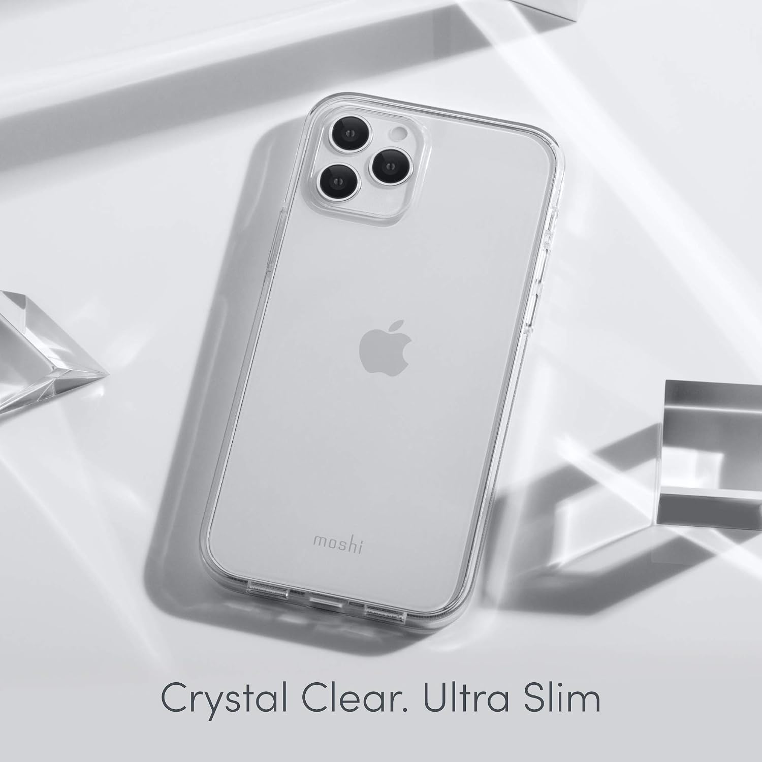 Moshi Vitros Clear Case Compatible with iPhone 12 Pro Max Case, Clear, Thin, Flexible, Watermark-Resistant, BPA-Free Cover for 6.7” iPhone 12 Pro Max, Crystal Clear
