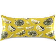 Burbuja Durian Fruits Satin Pillowcase for Hair and Skin King Size 20x40 in, Super Soft Anti-Wrinkle Pillow Case with Envelope Closure