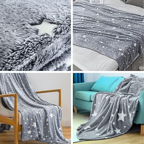 Miniatura 6 de Manta que brilla en la oscuridad de 50 x 60 pulgadas, regalos para niños y niños, manta de franela de microfibra de felpa suave para niños y adultos