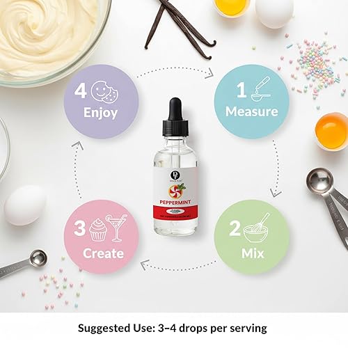 Miniatura 8 de Dolce Flav Extracto Natural de Menta – 2 Onzas Soluble en Aceite Kosher, Sin Azúcar, Sabor Concentrado de Menta Pura para Dulces Duros, Chocolates y