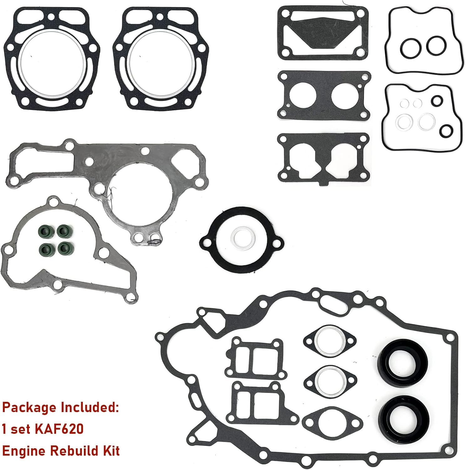 NewJ's Complete Engine Rebuild Gasket Set Fit for Kawasaki KAF620 Mule 2500 2510 2520 3000 3010 3020 4000 4010 FD620 & FD661
