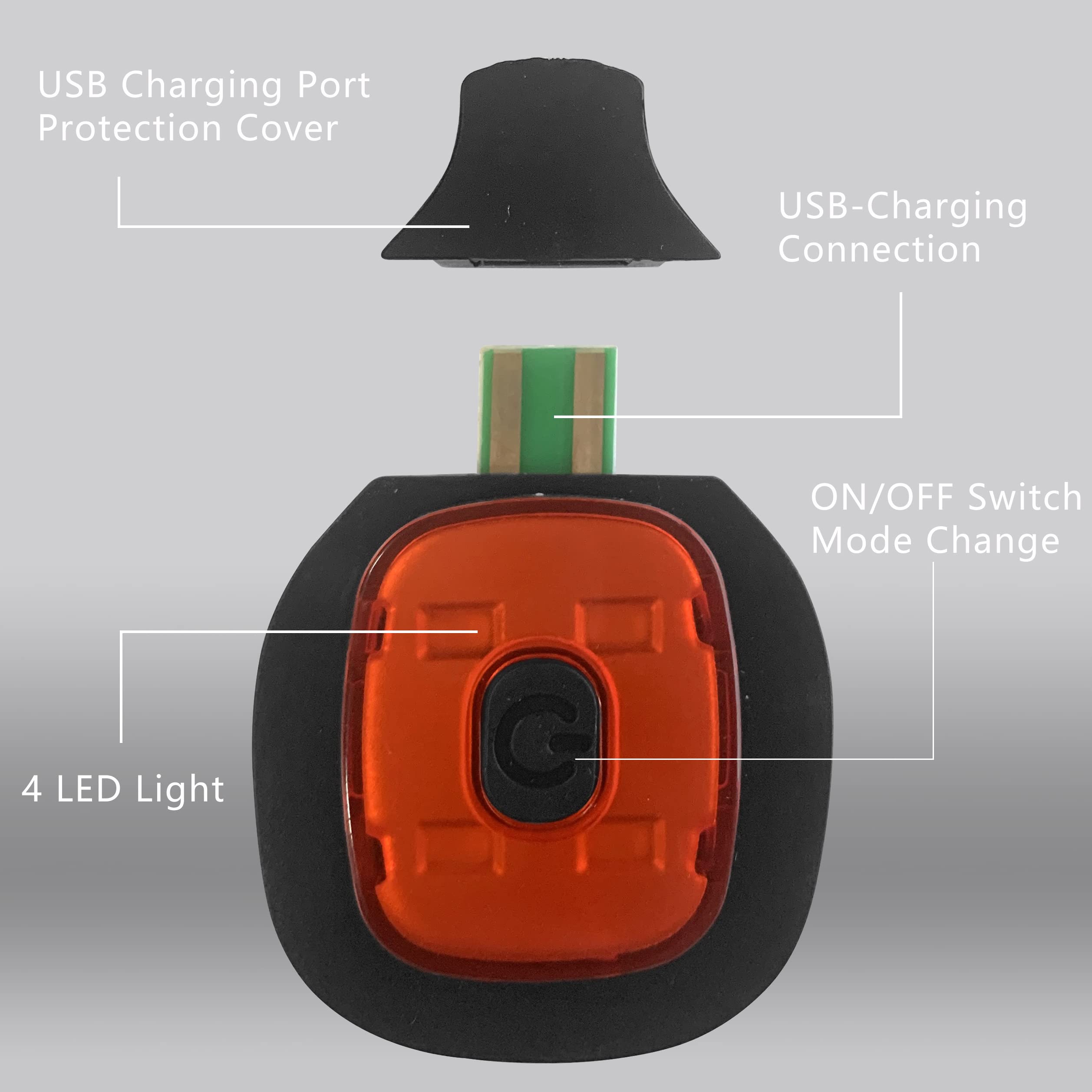 6 Stück LED Ersatzlichter Für Mützen - Wiederaufladbar Per USB - Wasserdicht IP44