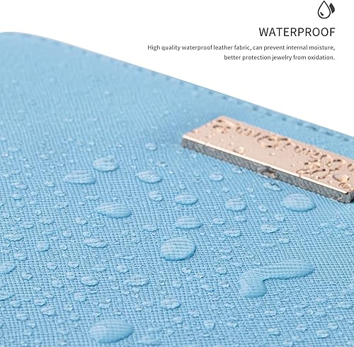 Miniatura 8 de SANQIANWAN Joyero de viaje de cuero de lujo para mujer, estuche de viaje portátil, anillos, aretes, collar, organizador multifuncional, regalo para