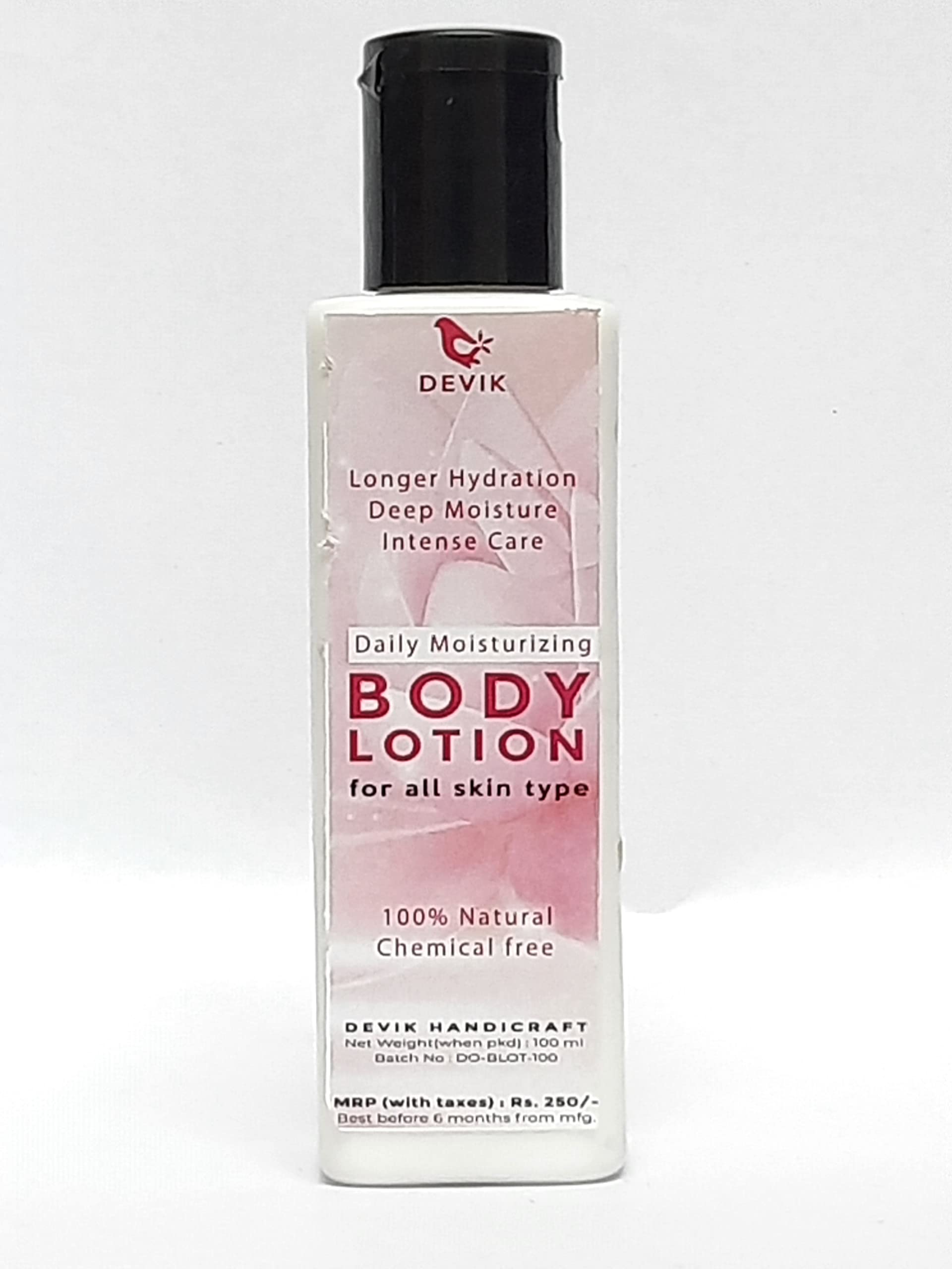 Devik Organics Body Lotion for deeper moisturization | Quick absorbing | Paraben free | Sulphate free | Handmade Organic | 100G