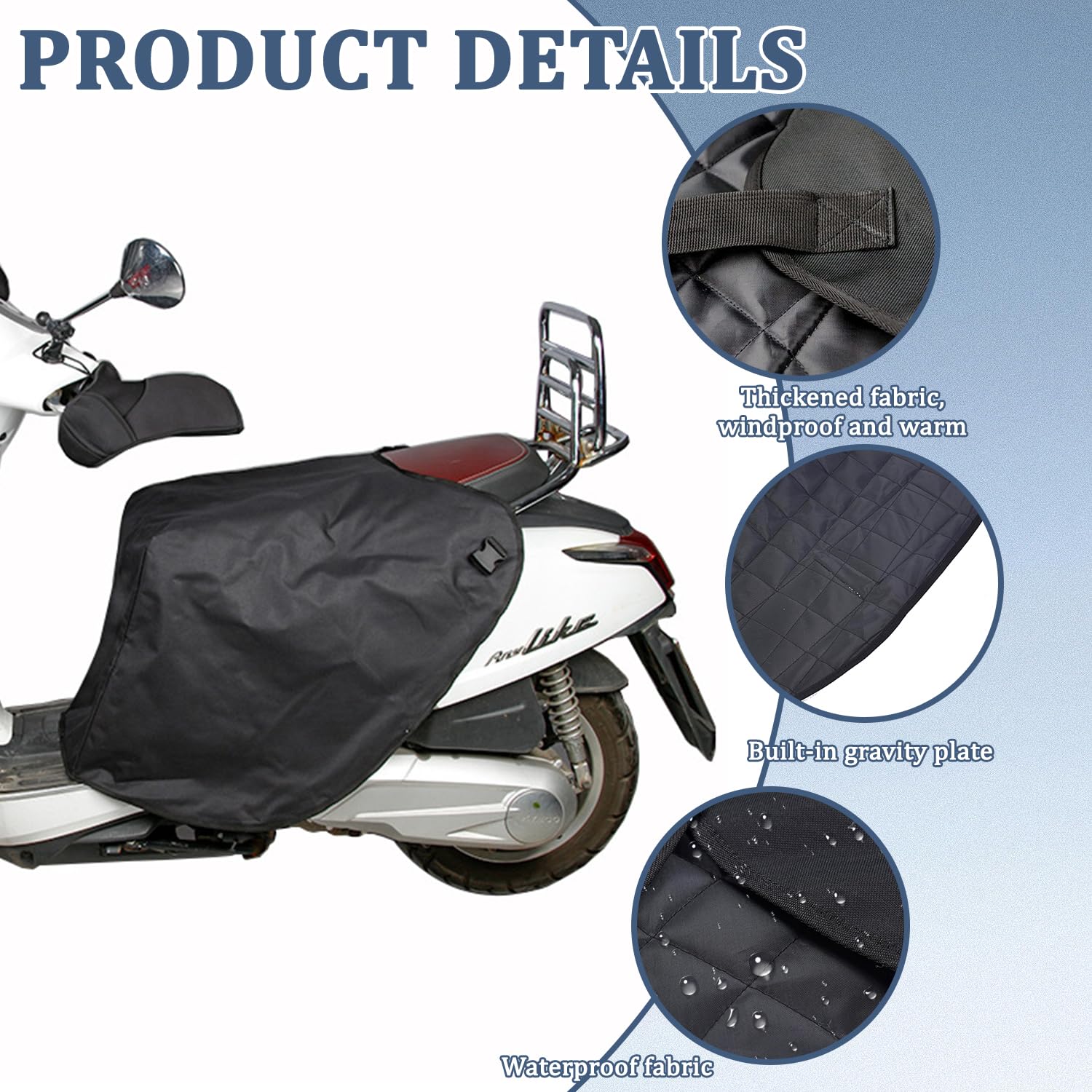 Coprigambe Antifreddo Per Scooter – Parapioggia Universale In Pile, Antivento E Impermeabile, Vita Fino A 140 Cm
