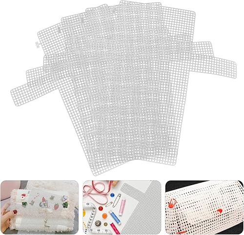 Miniatura 8 de 4 hojas de tela de punto de aguja de plástico para manualidades DIY marcadores de punto bolsa de proyectos de taza bordado hecho a mano hilo de