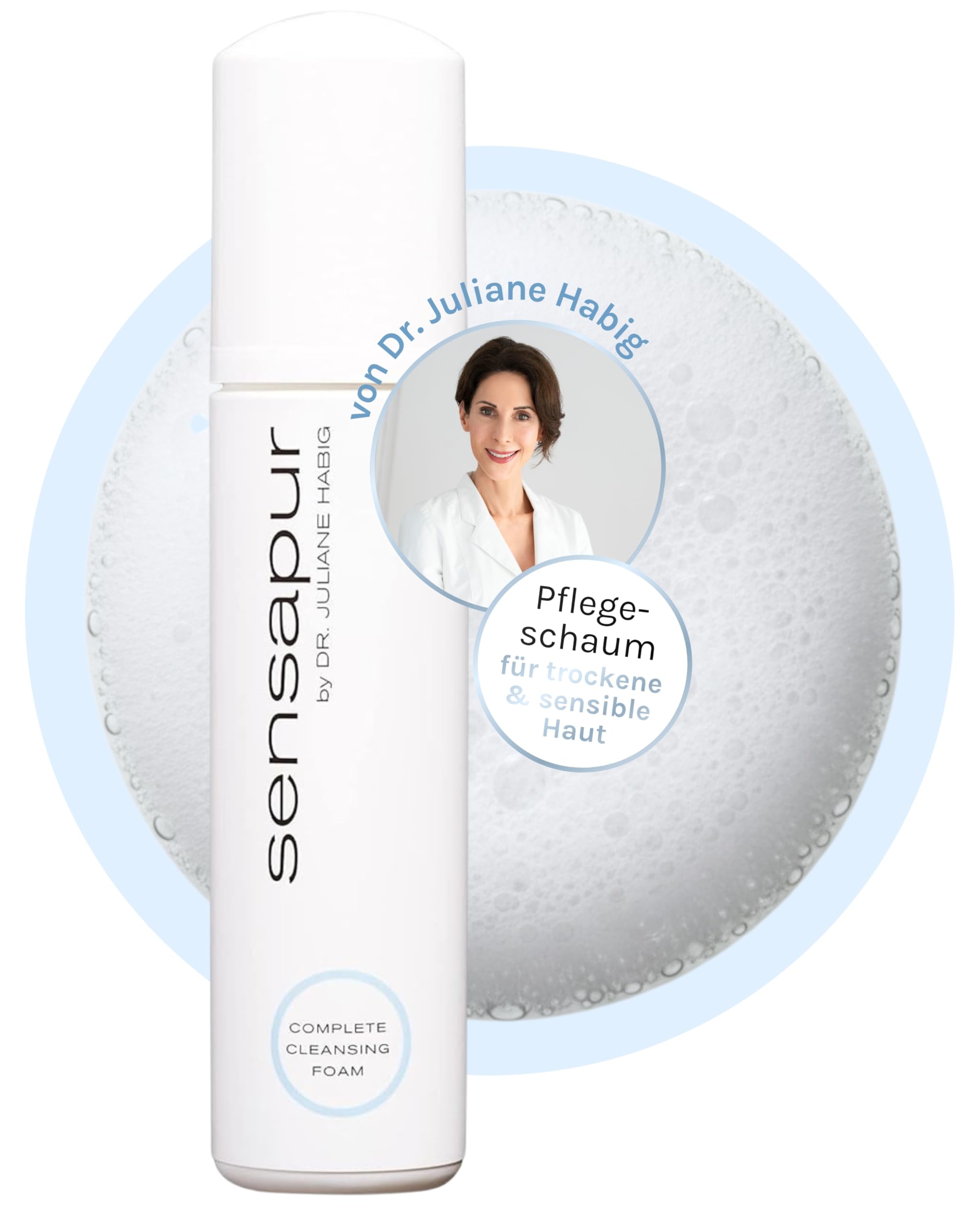 Complete Cleansing Foam Reinigungsschaum 200ml fürs Gesicht I Hautschonend & pH-optimierte Reinigung I High-Tolerance Formel I Alle Hauttypen & empfindliche Haut I Salicylsäure & Zinc PCA