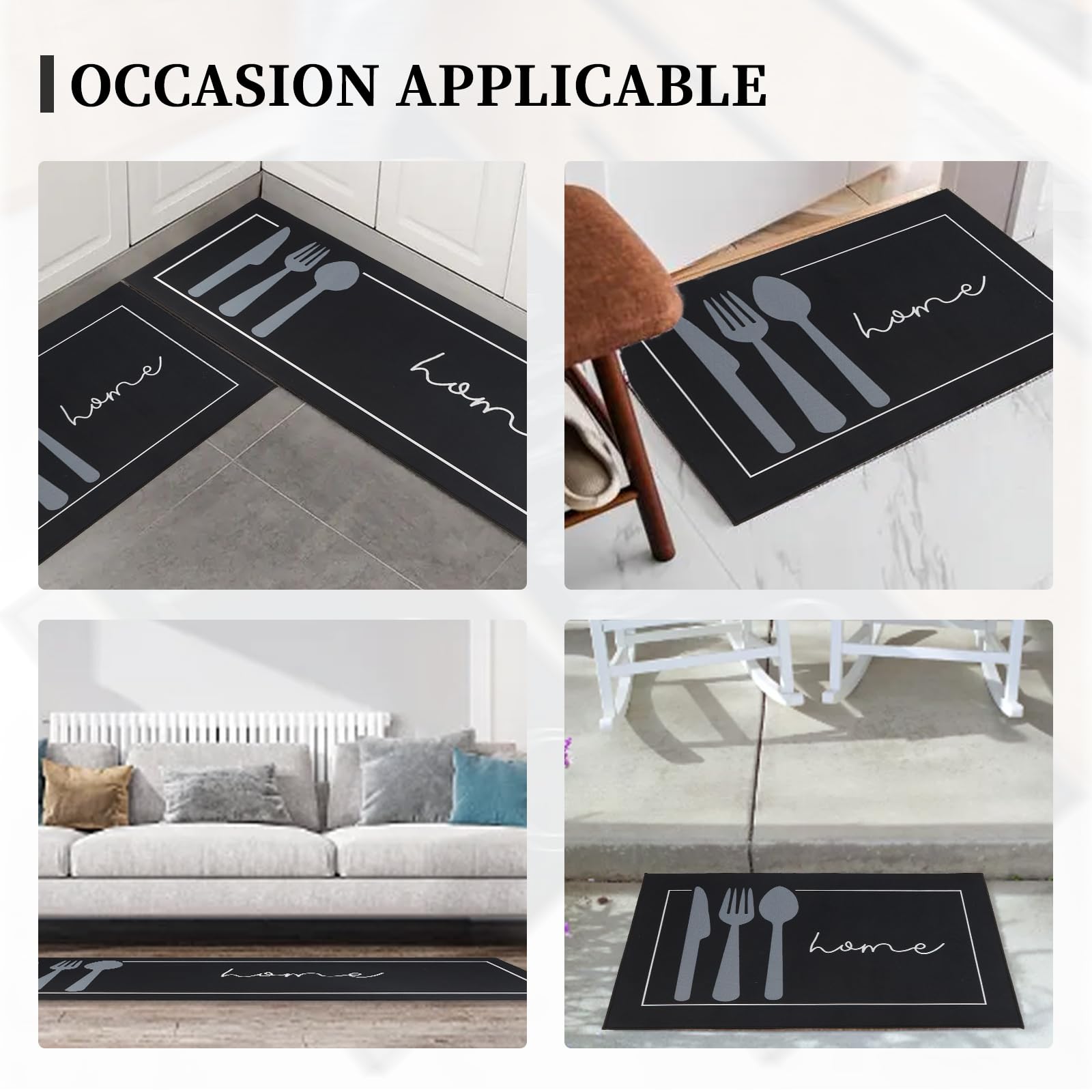 2 Pièces Tapis de Cuisine Antidérapant, Tapis de Cuisine Lavable, pour Couloir, Salle à Manger, Entrée et Tapis de Porte