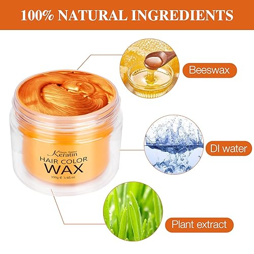 Miniatura 2 de Tinte temporal para el cabello naranja cera de pintura Magic Master con queratina 34 onzas líquidas gel de color temporal lavable natural para niños