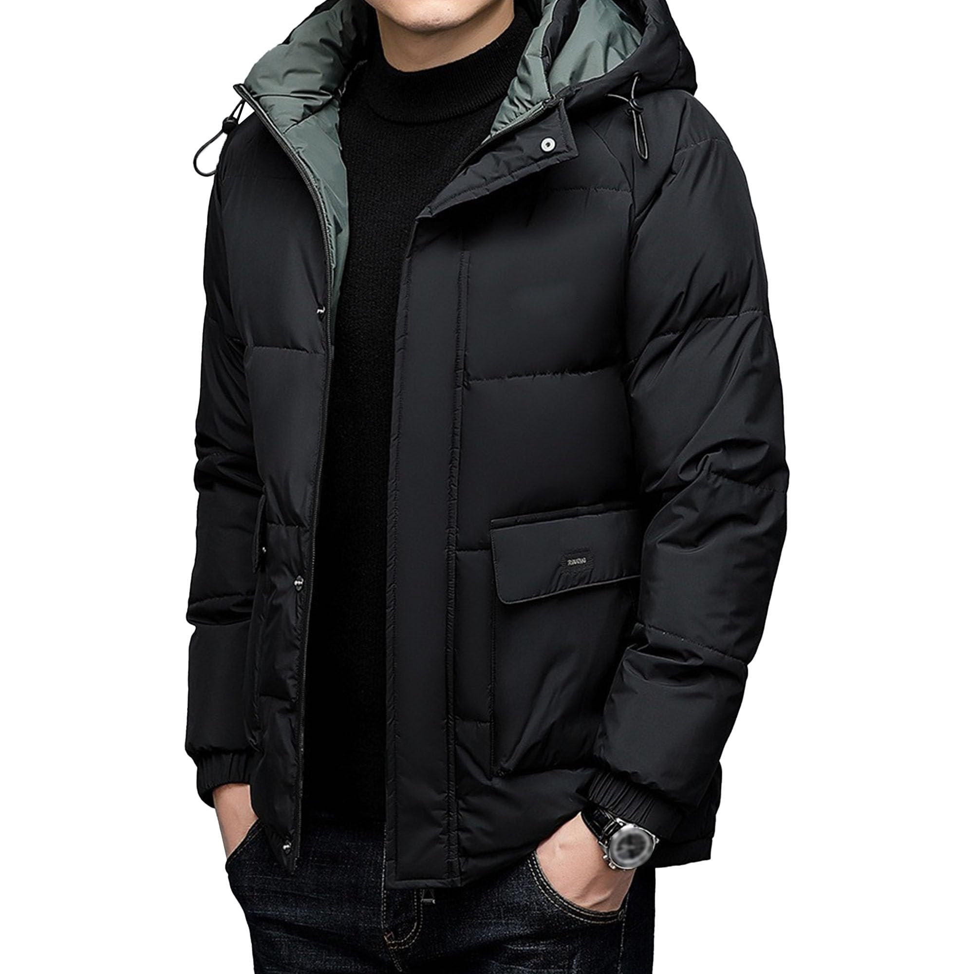 Parka gruesa de hombre para combatir el frío extremo y el viento invernal 8