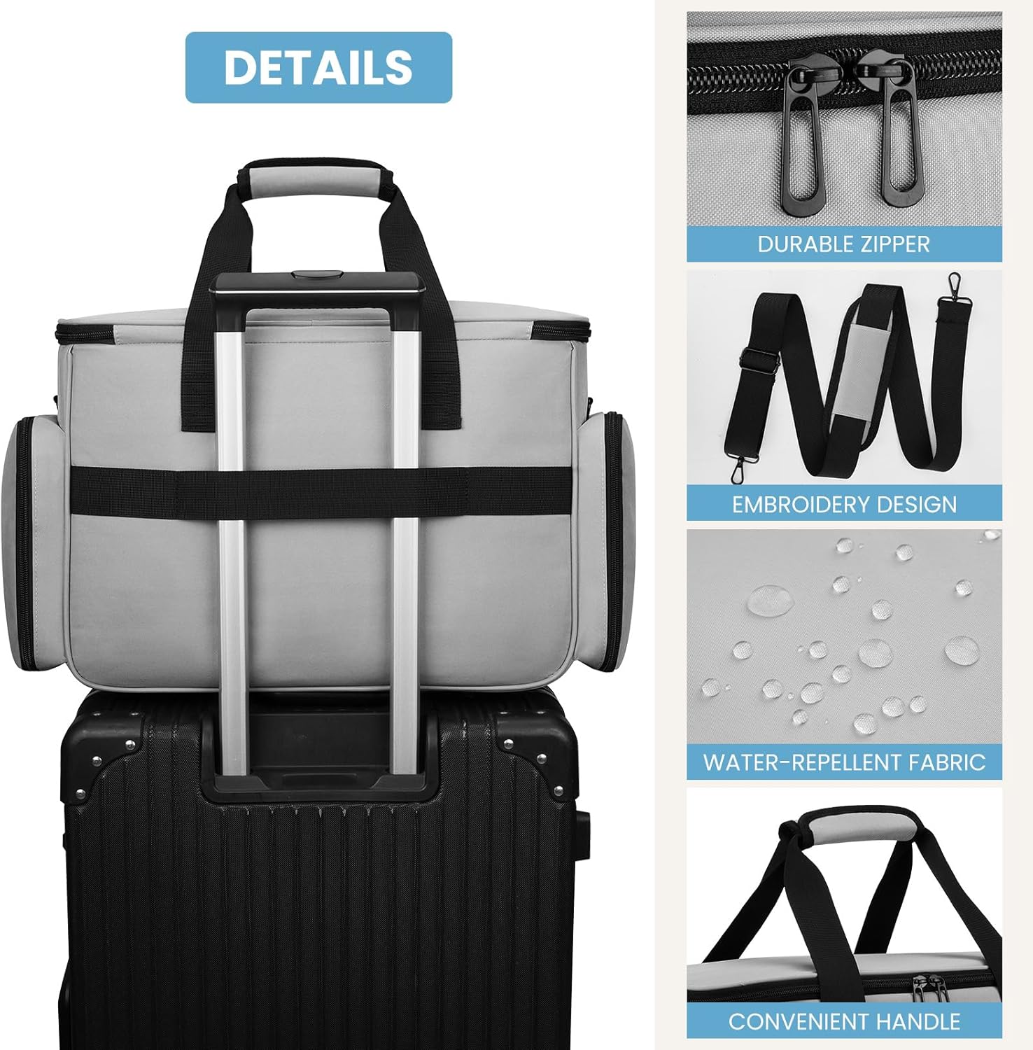 kadilong Sewing Machine Case with Removable Padding Pad, Sewing Tote Bag for Sewing Machine Carrying with Shoulder Strap for Most Standard Singer, Brother, Janome