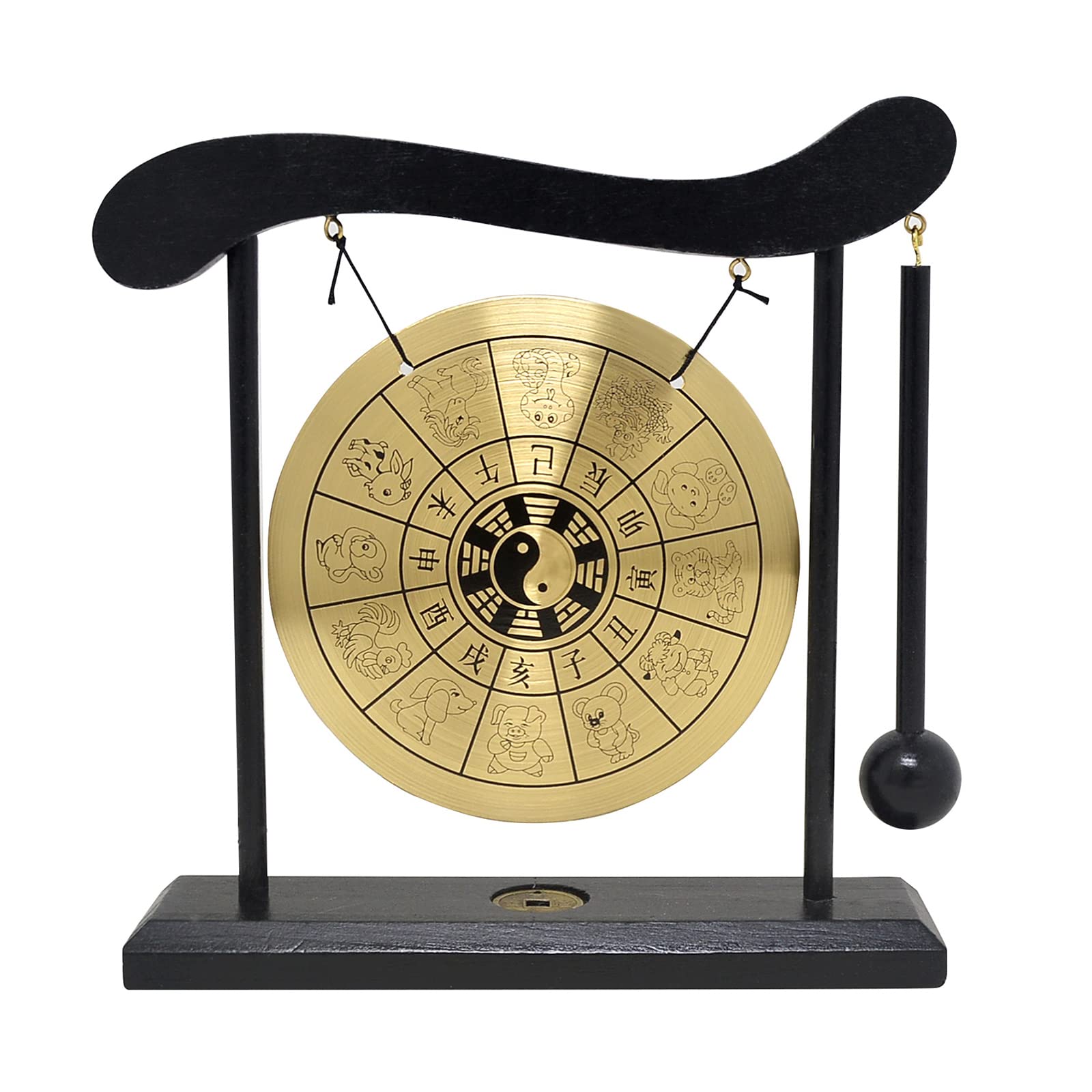 Juanxian W1649 Zen Art Brass Feng Shui Desktop Gong (W1649)