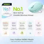 seenda Wireless Mouse for Laptop, 2.4G Noiseless Mouse with USB Receiver - Optical Tracking Portable Computer Mice for Chromebook, PC, Tablet, Windows System, 24 Months Battery Life - Mint Green