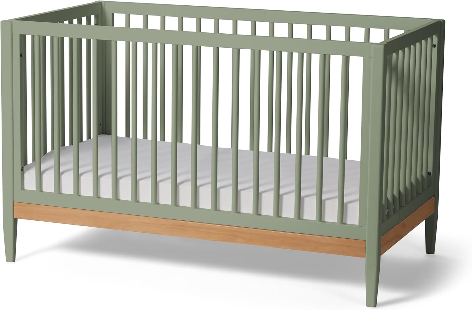 Little Seeds Clover 4-in-1 Convertible Crib, Grove Green/Natural
