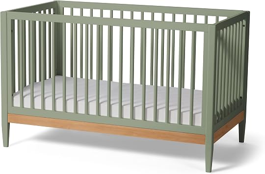 Little Seeds Clover 4-in-1 Convertible Baby Crib to Toddler Bed, Grove Green