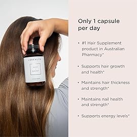 JSHealth Vitamins Hair + Energy Formula | Hair Vitamins for Women and Men with Iodine and Zinc | Supports Hair Strength, Energy Levels, and Healthy Hair Maintenance (60 Capsules Pack of 2)