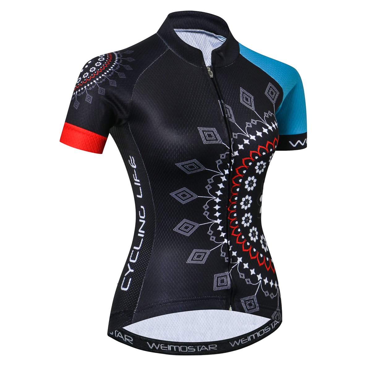 Weimostar Women's Cycling Jersey Short Sleeve Bike Shirt Bicycle Clothing Black Size XXL