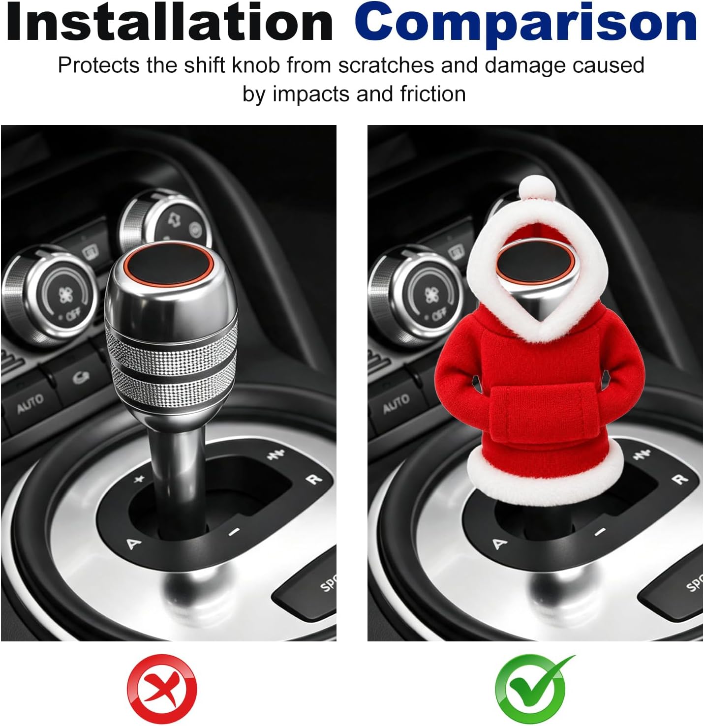 Fashionable Hoodie Car Gear Shift Cover, Christmas image 3