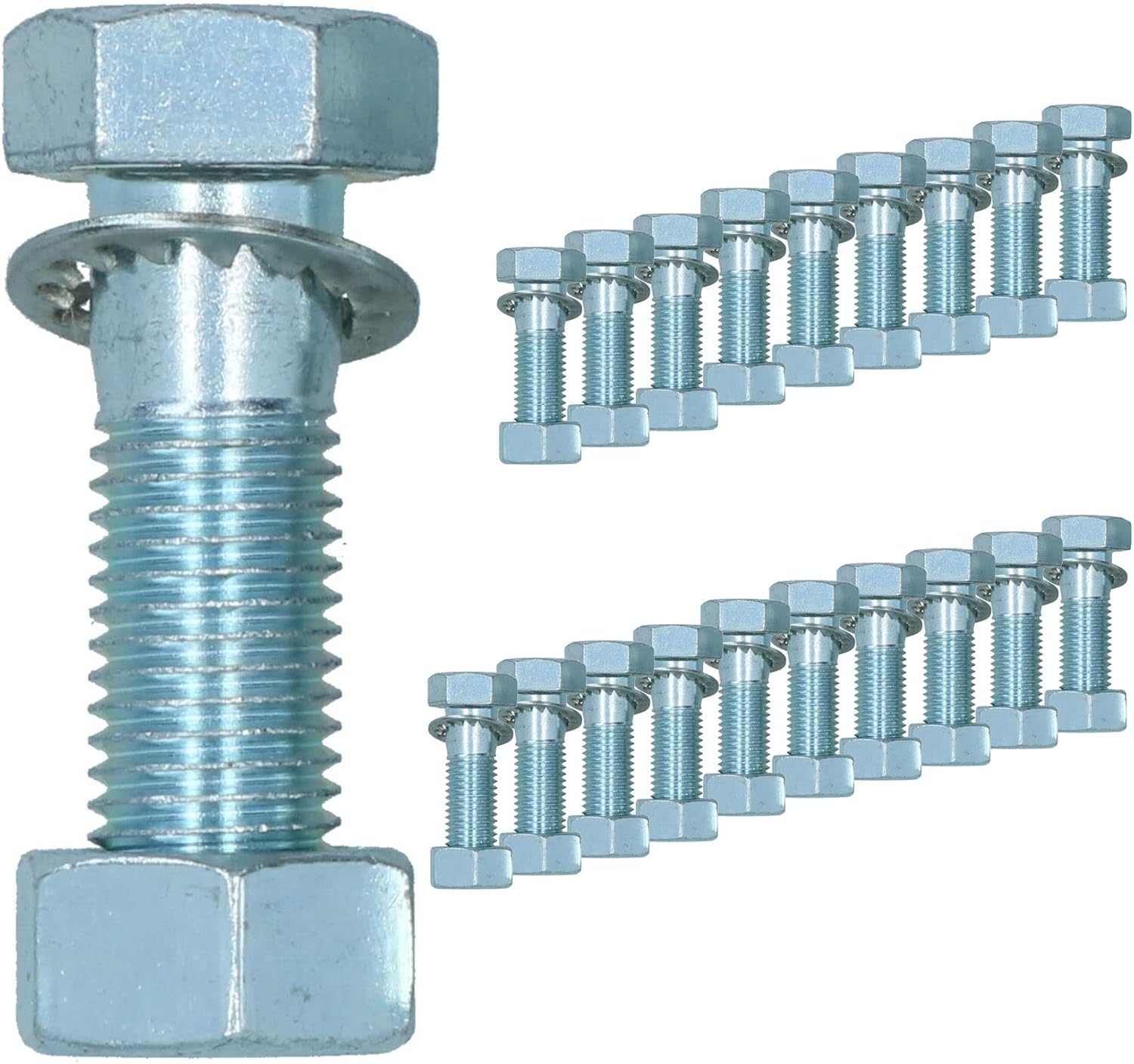 M16 (16mm) x 55mm High Tensile Tow Bar Ball Fixing Bolts Washers + Nuts 6 Pack