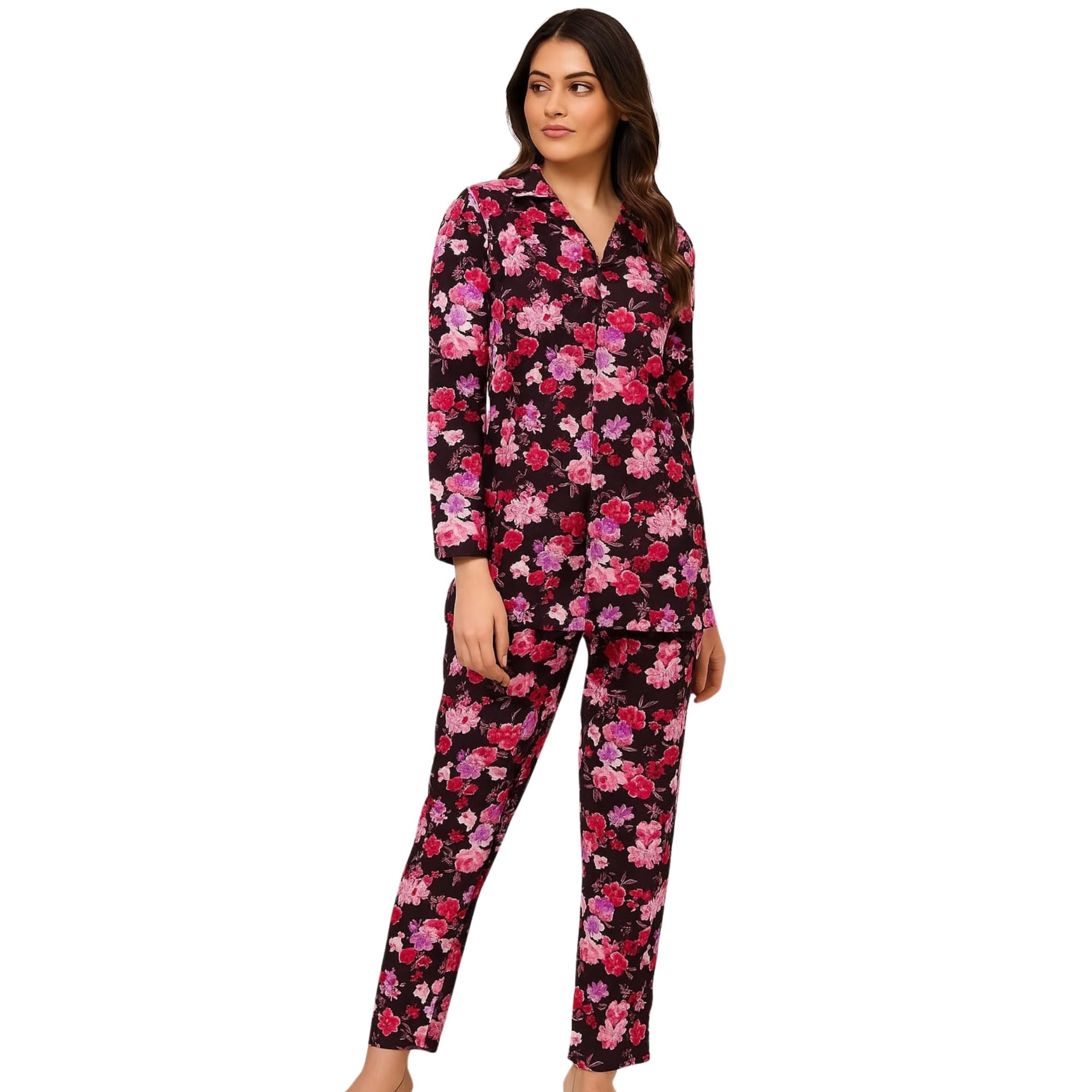 ridaa Women’s Printed Full Length Co-Ord Set | Pack of Two-Piece Set - (Multicolour)-picture-53