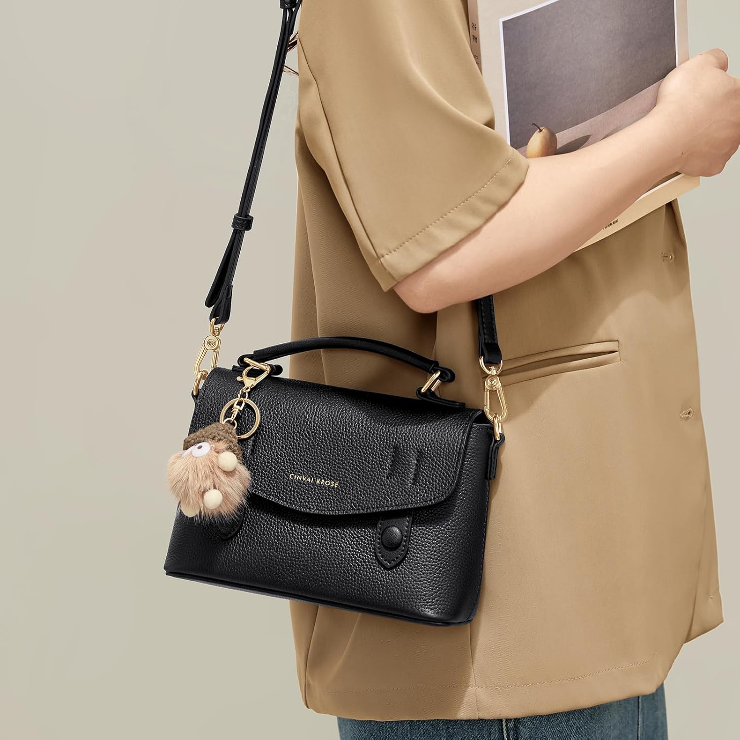 Crossbody Bags For Women, Leather Handbags For Women, For Two Carrying Styles With Charms - Image 3