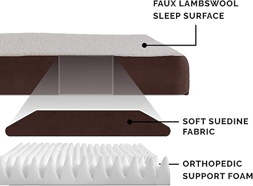 Miniatura 4 de Furhaven - Cama ortopédica para mascotas para perros y gatos, manta de bereber y gamuza superior con funda extraíble lavable, color gris, grande