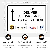Vista 3 de Letrero de entrega del paquete, instrucciones de entrega (idioma español no garantizado), 10 x 7 pulgadas, aluminio 040 sin óxido, resistente a