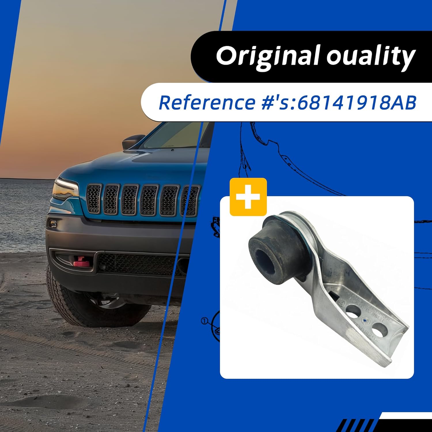 For Jeep Cherokee Exhaust Hanger 2014-2023 Left Rear Exhaust Hangers Replace#53321822 68141919AB