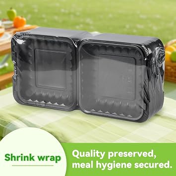FRESHPAK 55-Pack 8x8 34oz Meal Prep Containers - Shrink Wrap Ready to Use