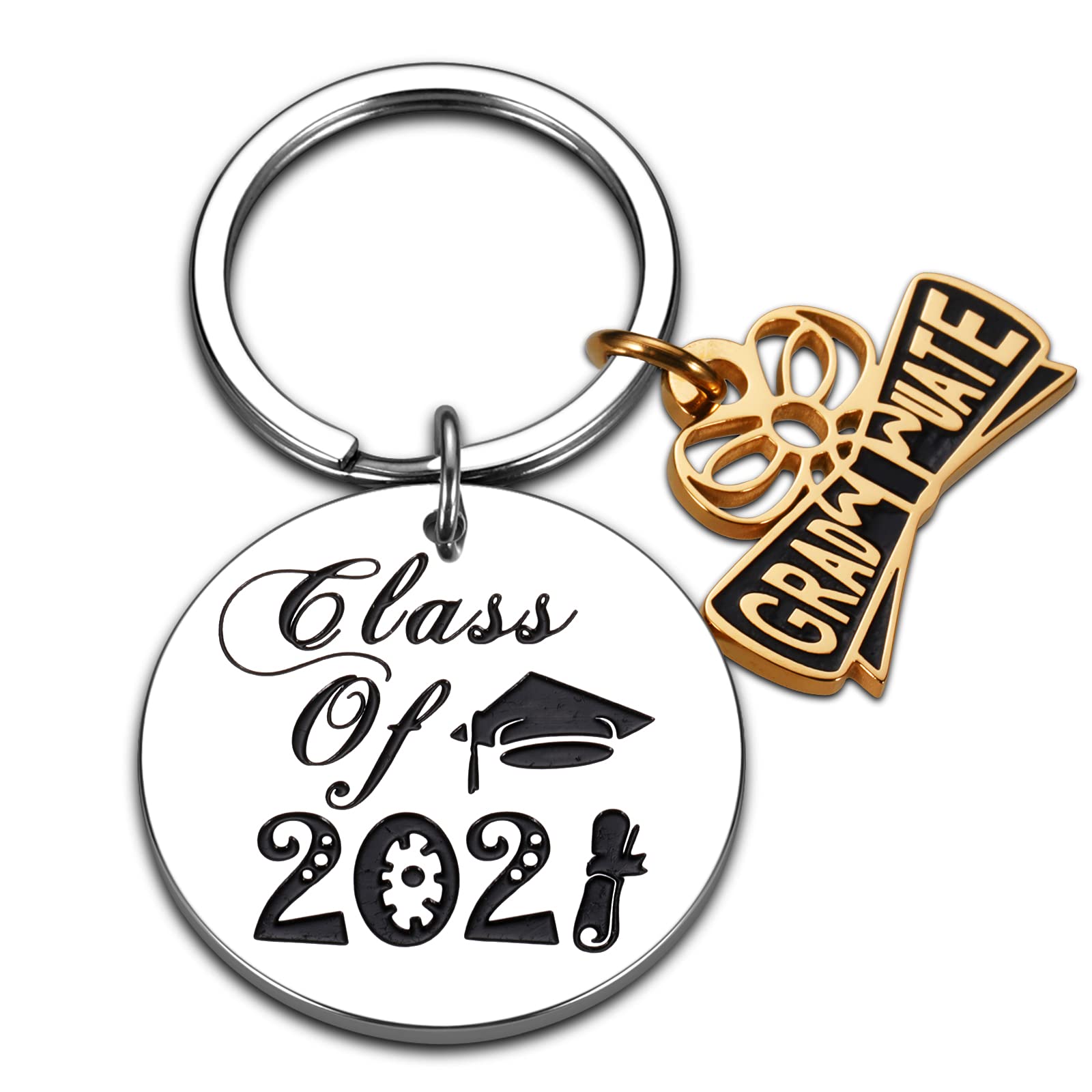 Graduation Gifts Class of 2021 Keychain for College High School Junior  Senior Students Nurse Law Graduate Friend Men Women Inspirational Key-Chain