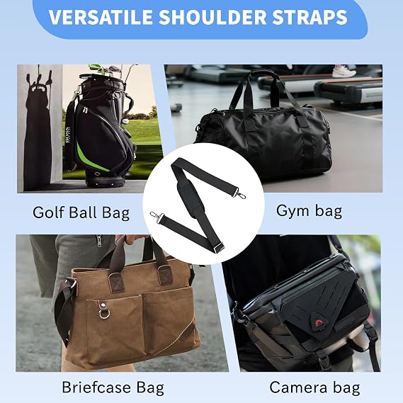 63 Padded Adjustable Shoulder Strap Compatible with Veto Pro Pac, Durable Bag Strap with Heavy-Duty Alloy Hooks for Tool Bags, Duffel Bags, Travel Gear, and Work Equipment