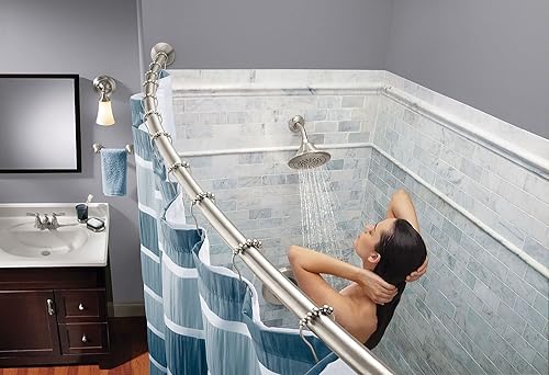 Vista 16 de Moen - Barra cromada curva para cortina de regadera CSR2172CH Cromado,cepillado níquel