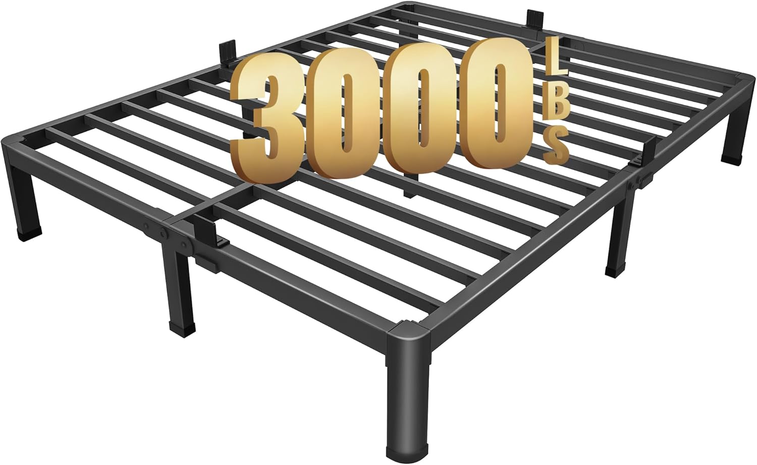 MAF 7 Inch King Metal Platform Bed Frame with Round Corner Legs, 3000 LBS Heavy Duty Steel Slats Support, Noise Free, No Box Spring Needed, Easy Assembly King 7 inch