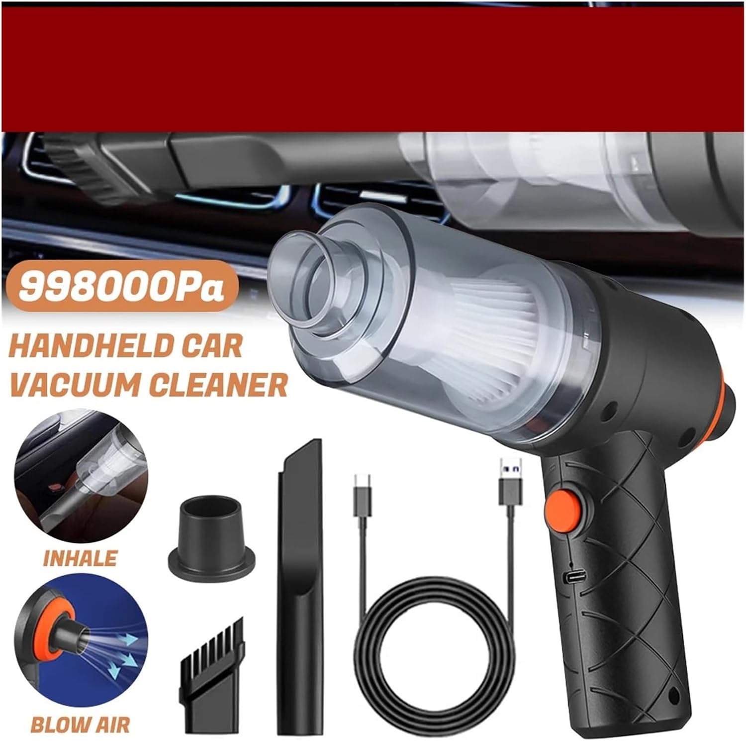 Fit for Portable Wireless Car Vacuum Cleaner - Handheld Vacuum with Suction for Home Cleaning