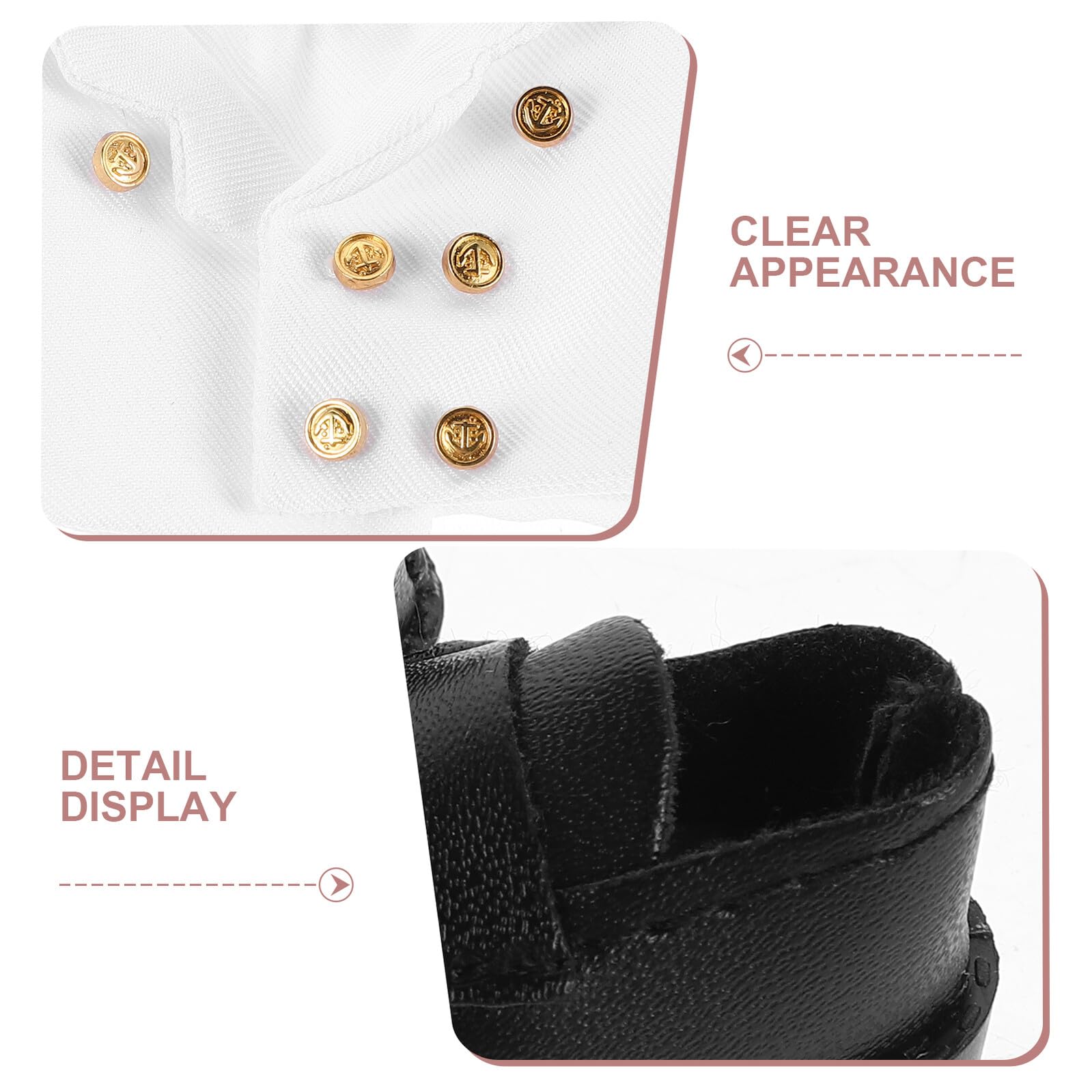 Gatuida Juego de Ropa de Piloto para Muñecas Pequeños Traje de Capitán Accesorios Decorativos y Negro Ropa Reutilizable de Peluche para Disfraz y Juego de Roles