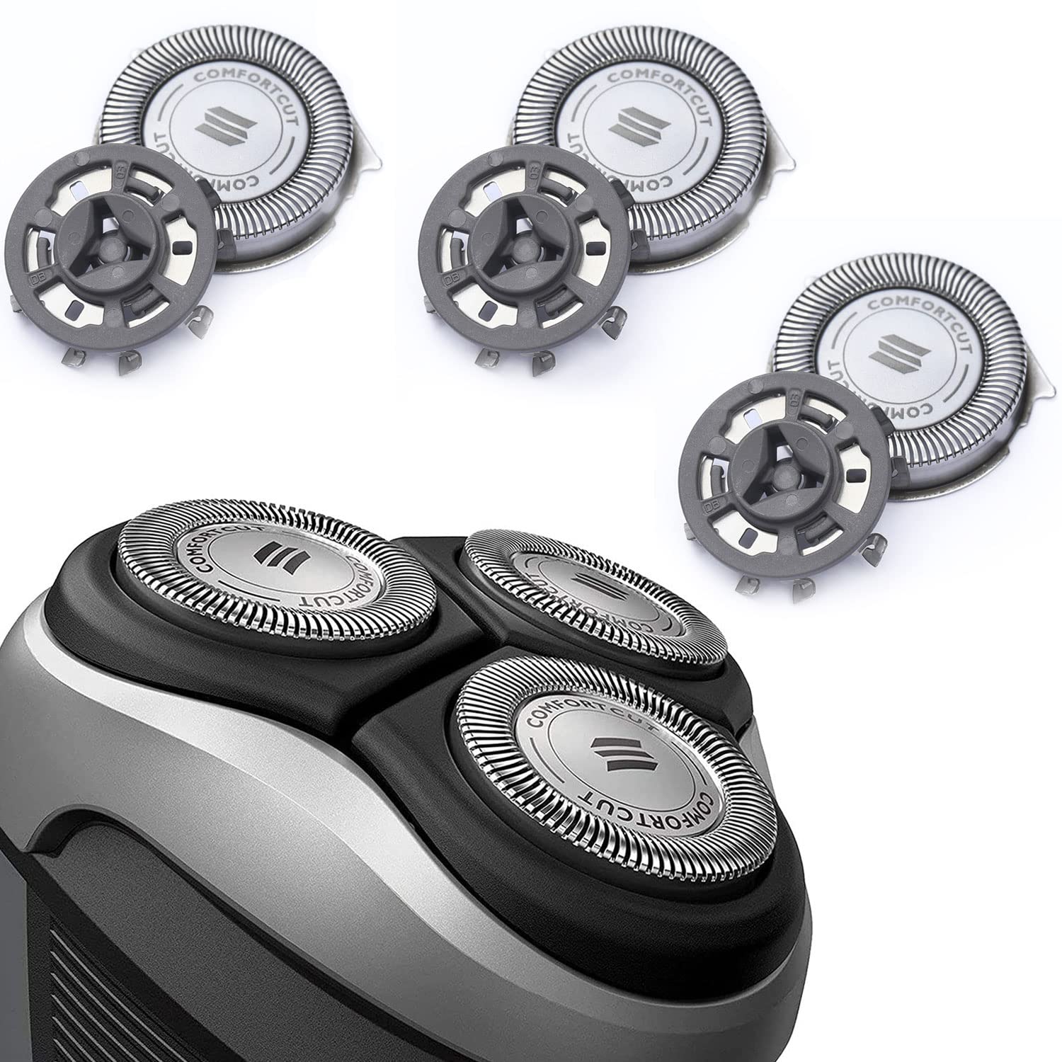 HQ8 Replacement Heads for Philips Norelco Shaver Razor Blades New Upgraded Compatible with & Aquatec Shavers HQ7100, HQ8160, AT810, PT720, PT860, 8892XL, 3 Pack, 3 Count (Pack of 1)