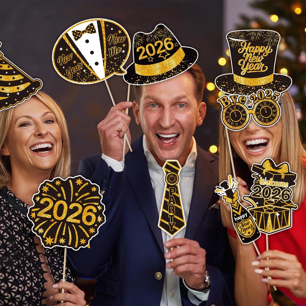 30PCS New Year Photo Booth Props 2026 New Year Eve Photo Booth Props 2026 Happy New Year Decorations New Year’s Eve Party Supplies Favors for Pictures - Image 4